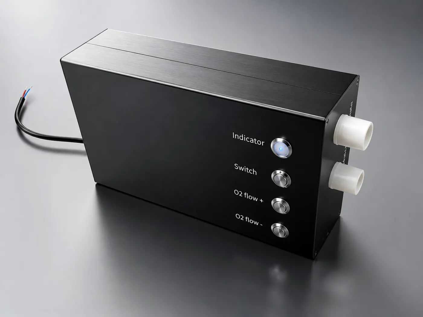 Black BIBS control unit with indicator, switch and oxygen flow plus and minus buttons